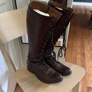 Frye Women’s Brown Leather Lace-Up Boots